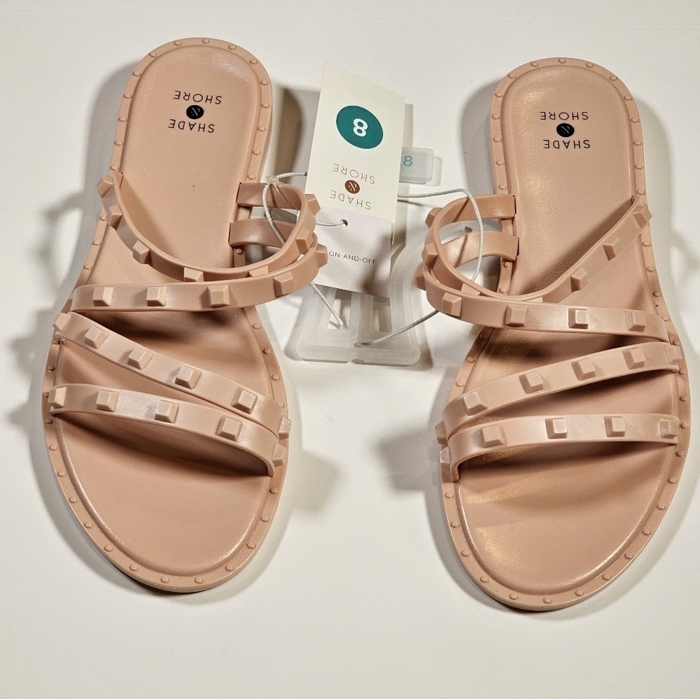 Women's Shade & Shore Liv Jelly Slip-On Sandal Matte Blush Size 8 NWT